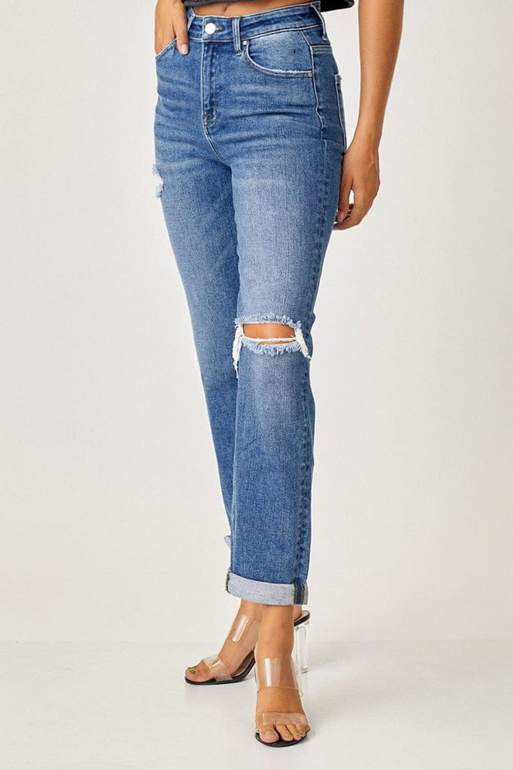 Risen High Rise Slim Girlfriend Jeans