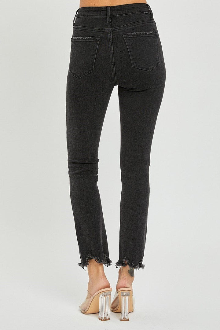 Risen High Rise Slim Straight Leg Jeans