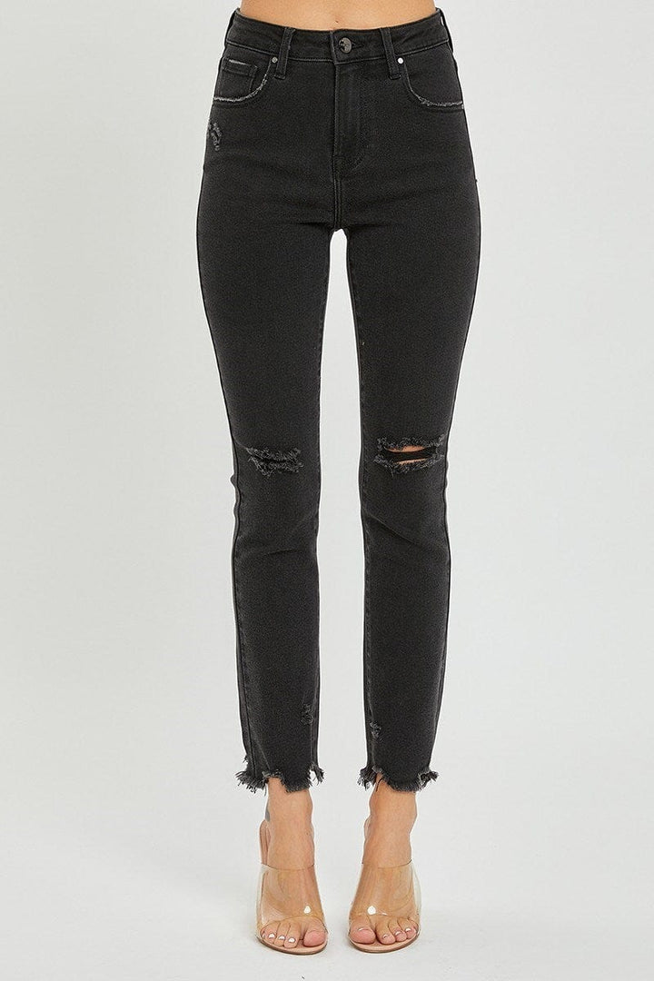 Risen High Rise Slim Straight Leg Jeans