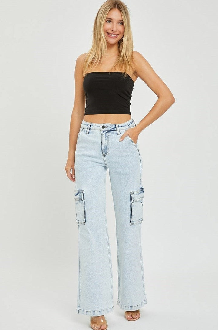 Risen High Rise Wide Cargo Jeans