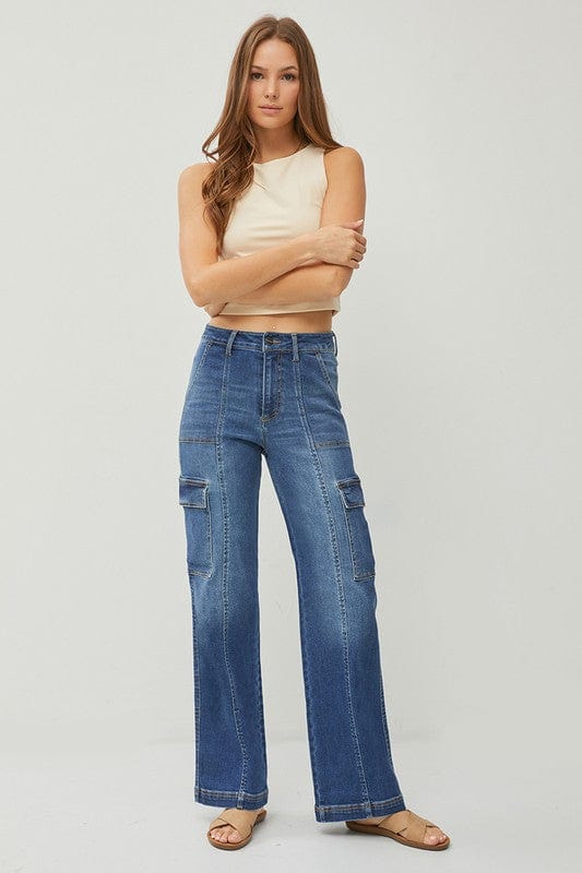 Risen High Rise Wide Cargo Jeans