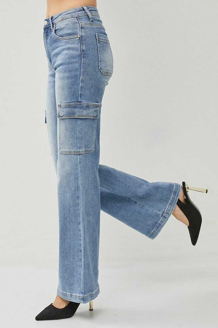 Risen High Rise Wide Cargo Jeans