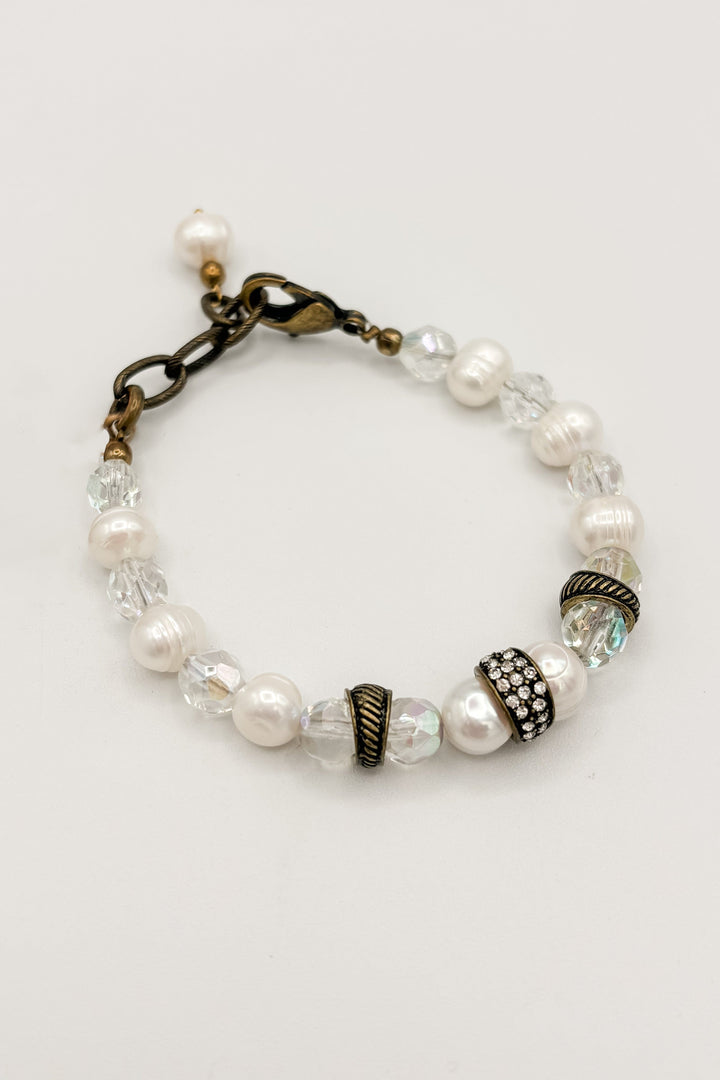 Rustic Accented Genuine Stone Beaded Bracelet