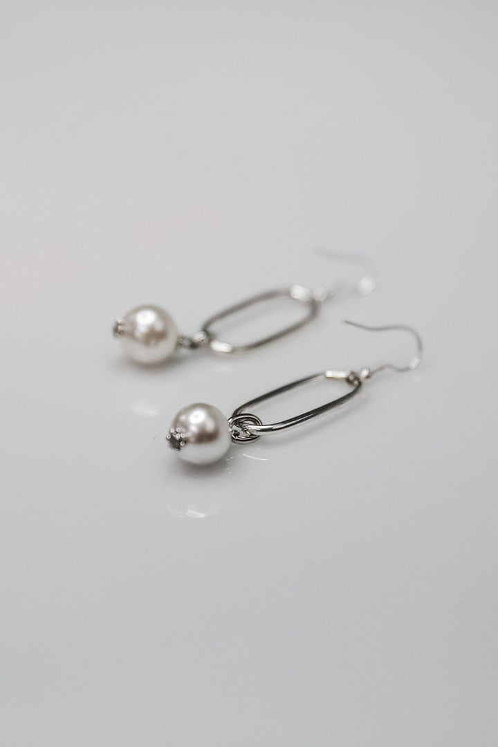 Silver Earrings with Large Freshwater Pearl