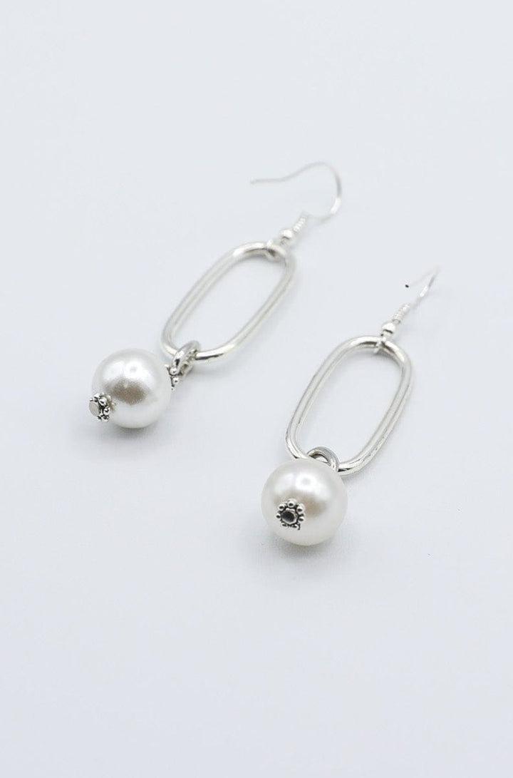 Silver Earrings with Large Freshwater Pearl