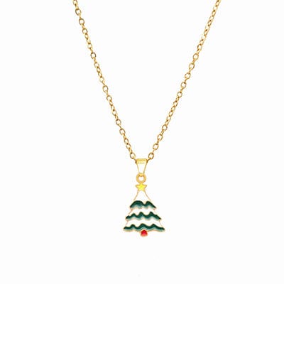 Simple Single Festive Christmas Charm Chain Necklace