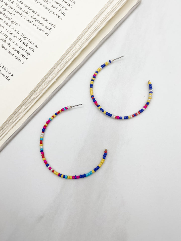 Single Strand Seed Bead Hoop Earrings