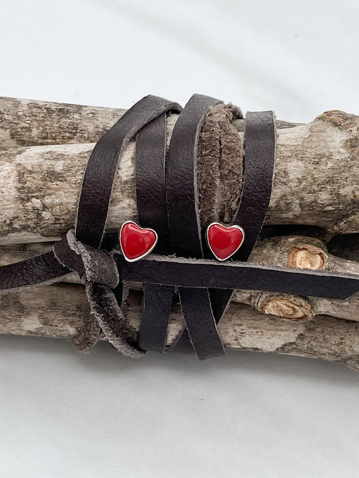 Small Sterling Silver Heart Stud Earrings