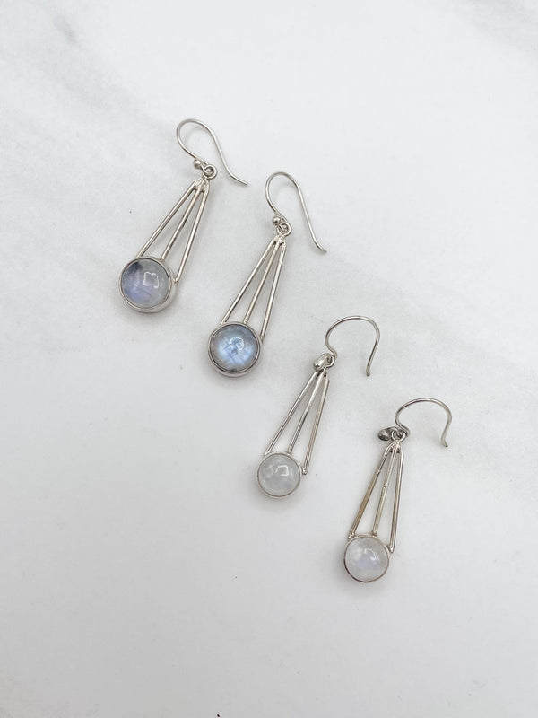 Sterling Silver A Frame Earring With Stone