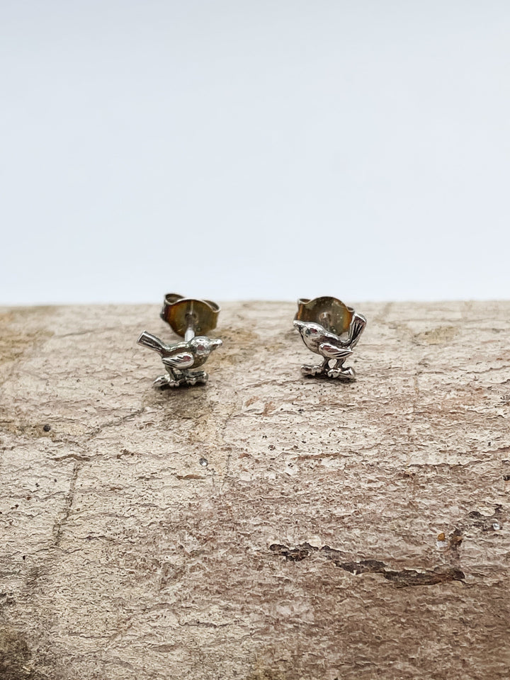 Sterling Silver Bird on a Branch Studs