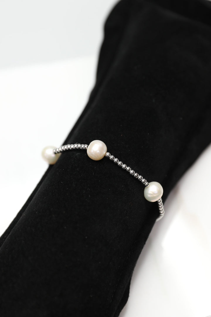 Sterling Silver Bracelet with Freshwater Pearls