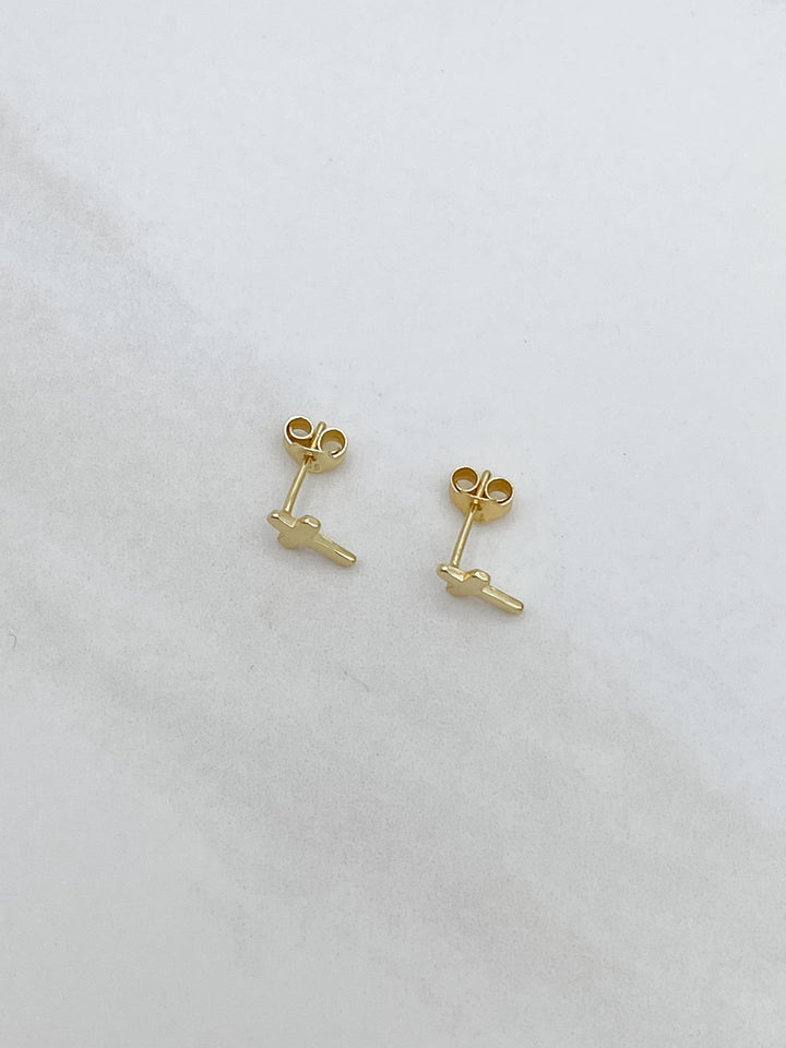 Sterling Silver Cross Stud Earrings