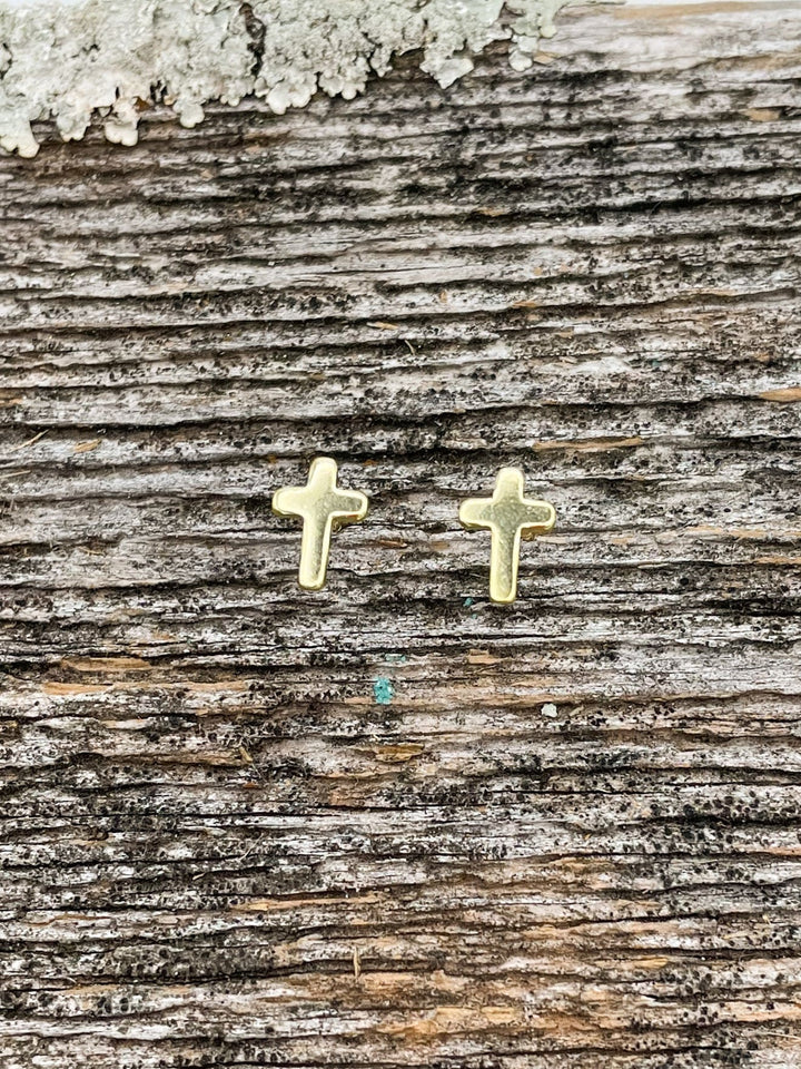 Sterling Silver Cross Stud Earrings