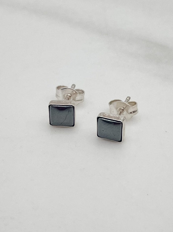 Sterling Silver Square Stud Earrings