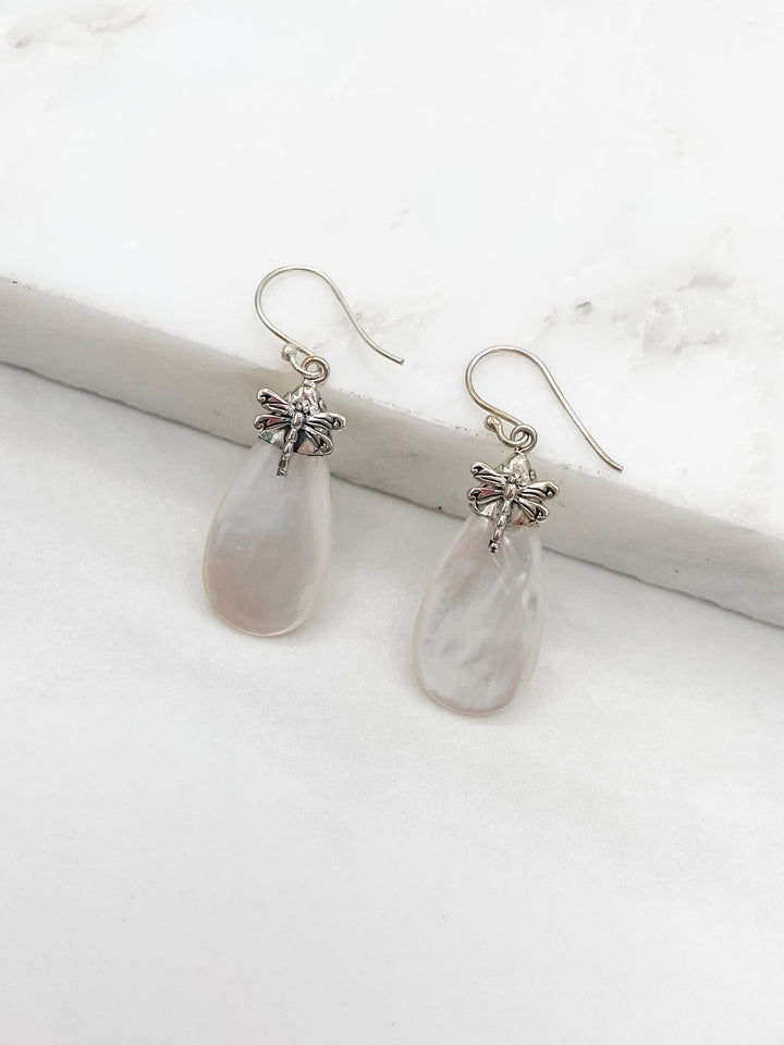 Sterling Silver Stone Teardrop Earrings