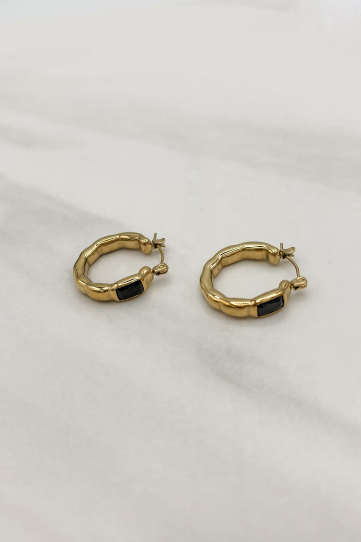 Subtle Statement Crystal Hoop Earrings in Plated Silver or Gold