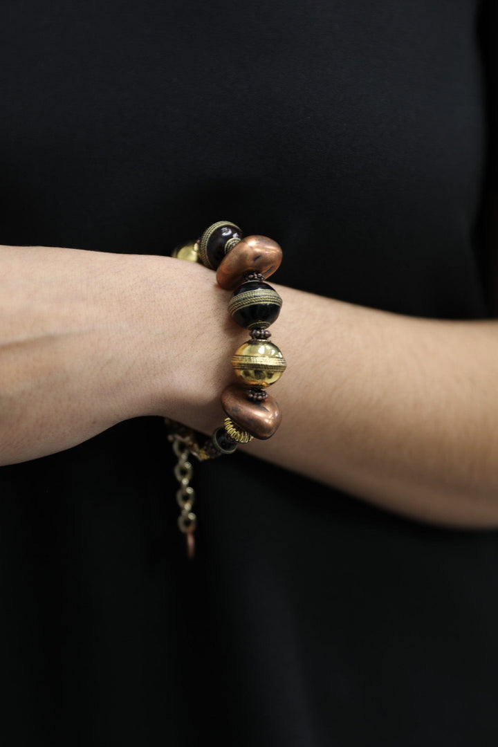 Sylvie Gabrielli Soleil Bracelet Handmade with Vintage Italian Beads to Shine like the Sun