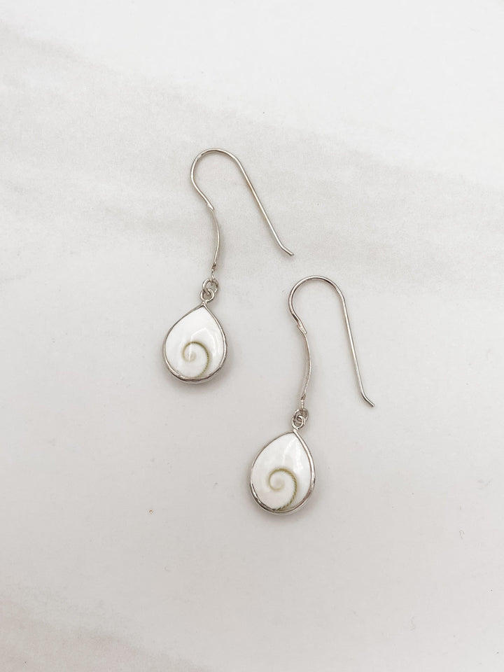 Teardrop-Shape Shell Drop Earrings