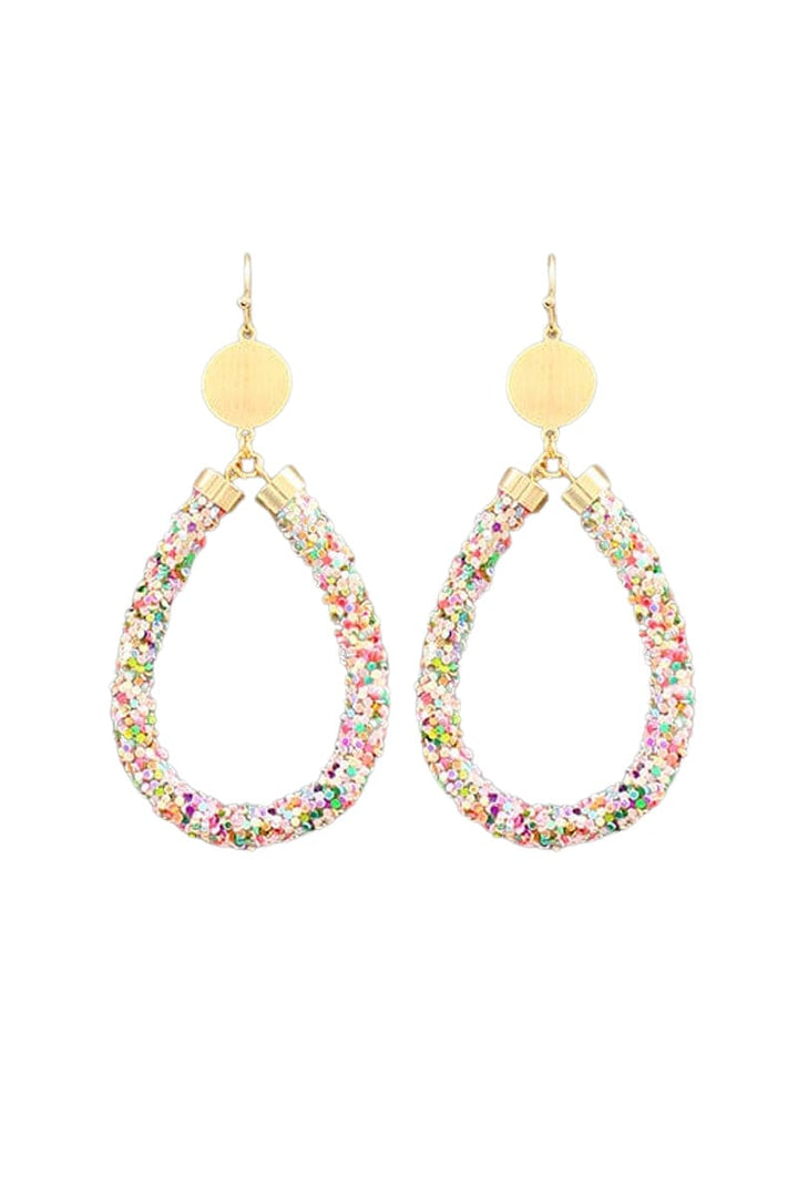 Teardrop Sparkling Tube Earrings