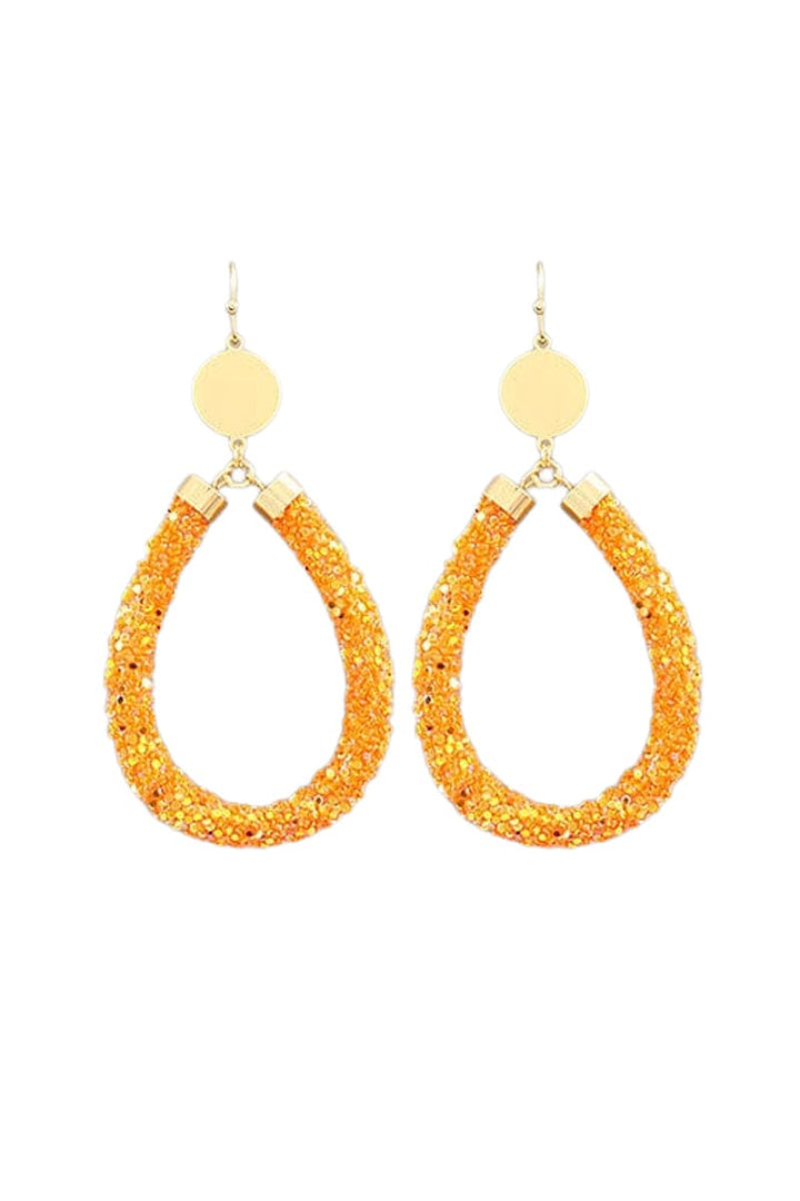 Teardrop Sparkling Tube Earrings