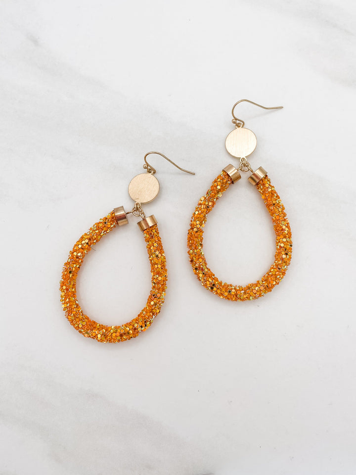 Teardrop Sparkling Tube Earrings