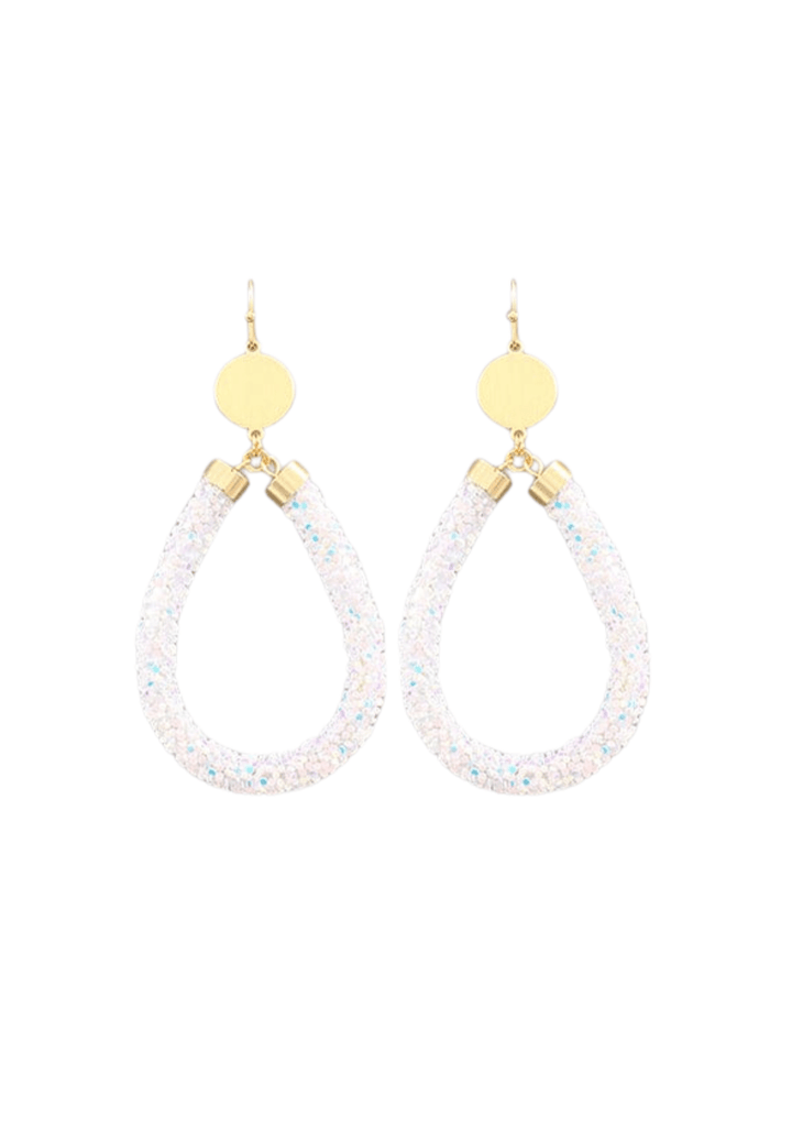 Teardrop Sparkling Tube Earrings