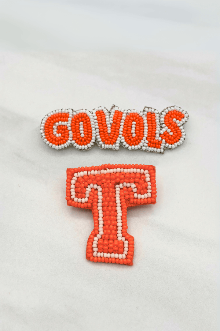 Tennessee Vols Beaded Felt Back Brooches