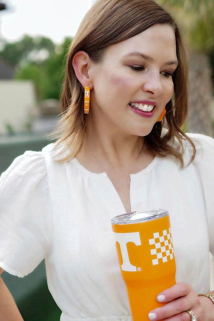 Tennessee Volunteers Resin Logo Hoop Earrings