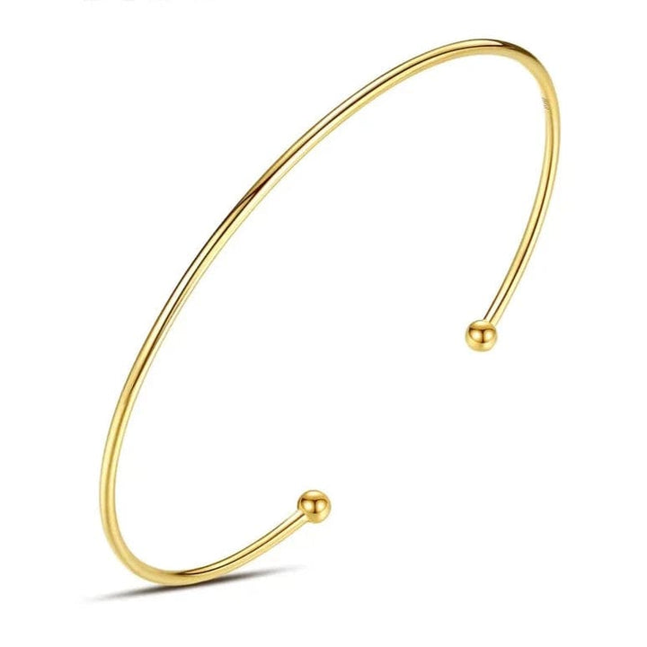 Thin Cuff Adjustable Bracelet 14K Gold Plated