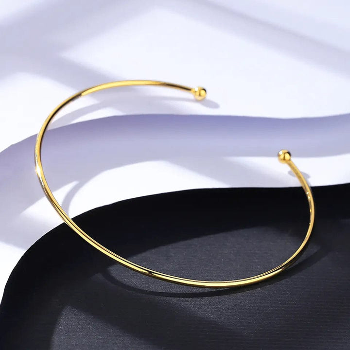 Thin Cuff Adjustable Bracelet 14K Gold Plated