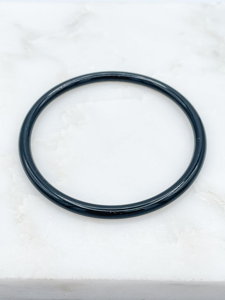 Thin Vintage Black Bangles Sold as Set of 6