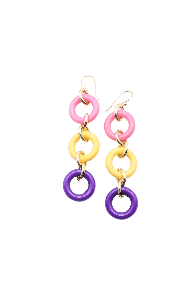 Three Colorful Rings Earrings