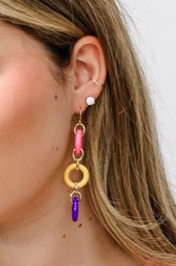 Three Colorful Rings Earrings