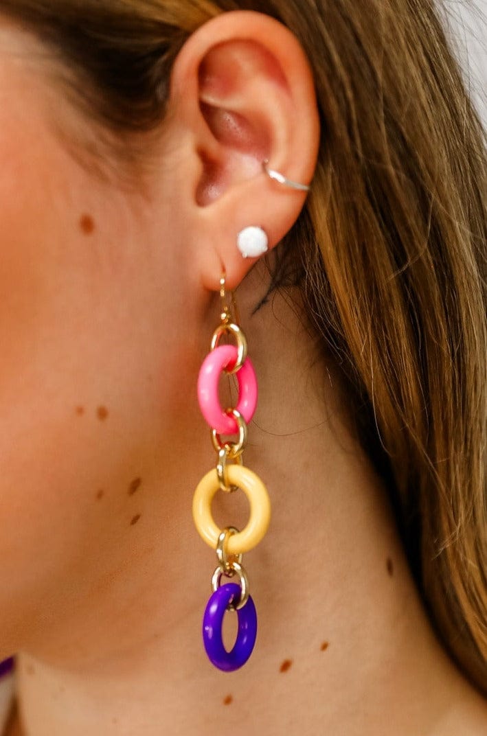 Three Colorful Rings Earrings