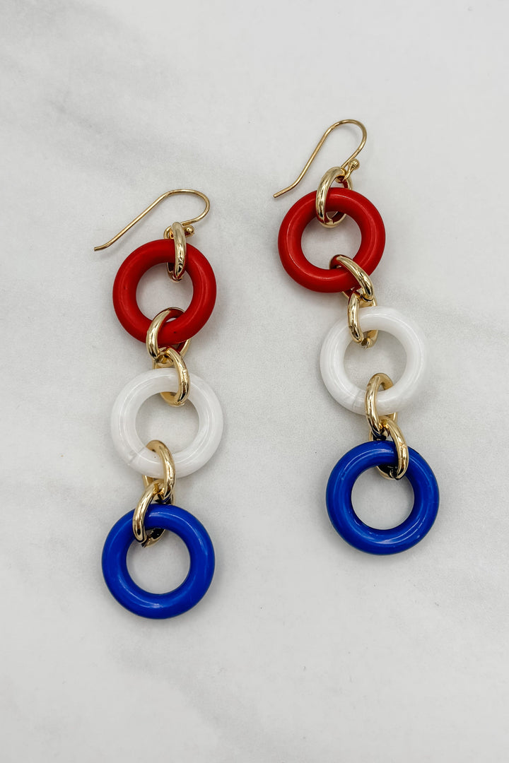 Three Colorful Rings Earrings