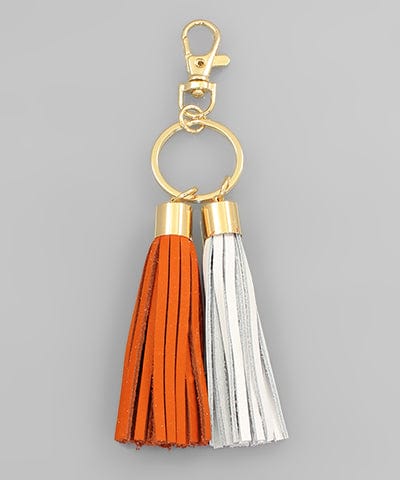 TN Volunteers Double Leather Tassel Keychain