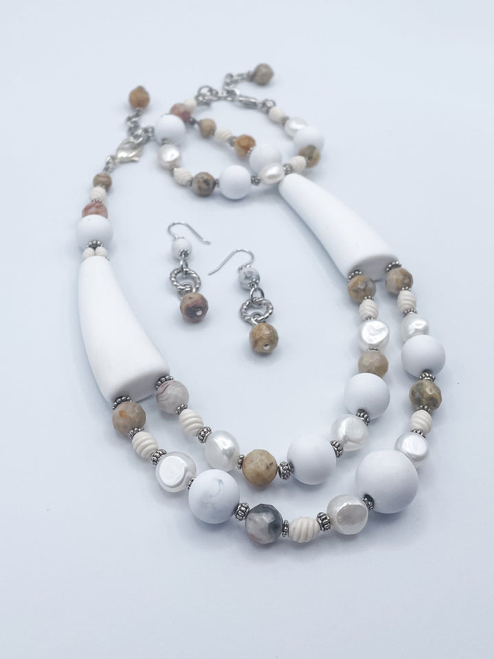 Two Strand Necklace with Freshwater Pearls