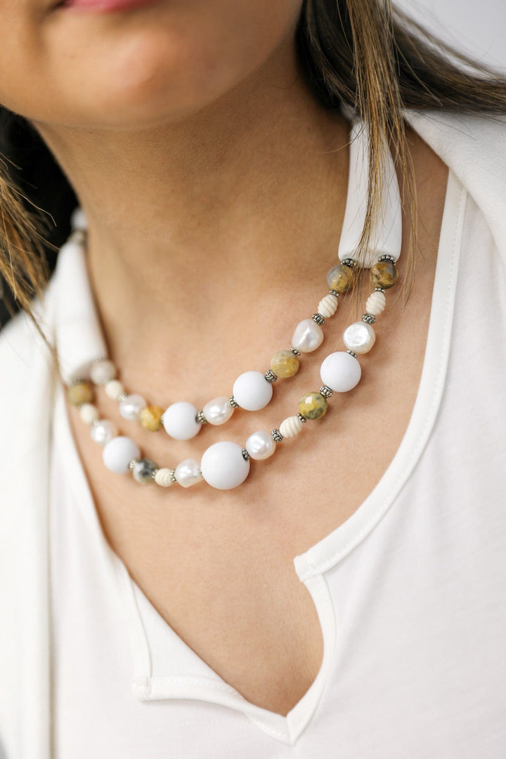 Two Strand Necklace with Freshwater Pearls