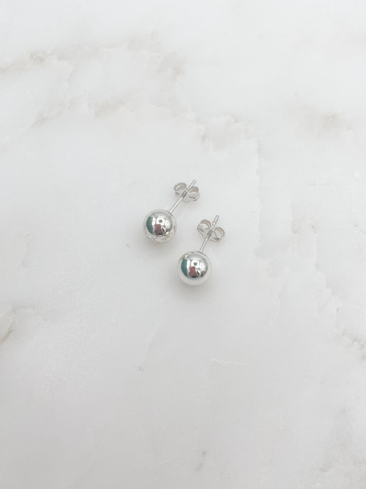 Women's Sterling Silver 7mm Ball Stud Earring