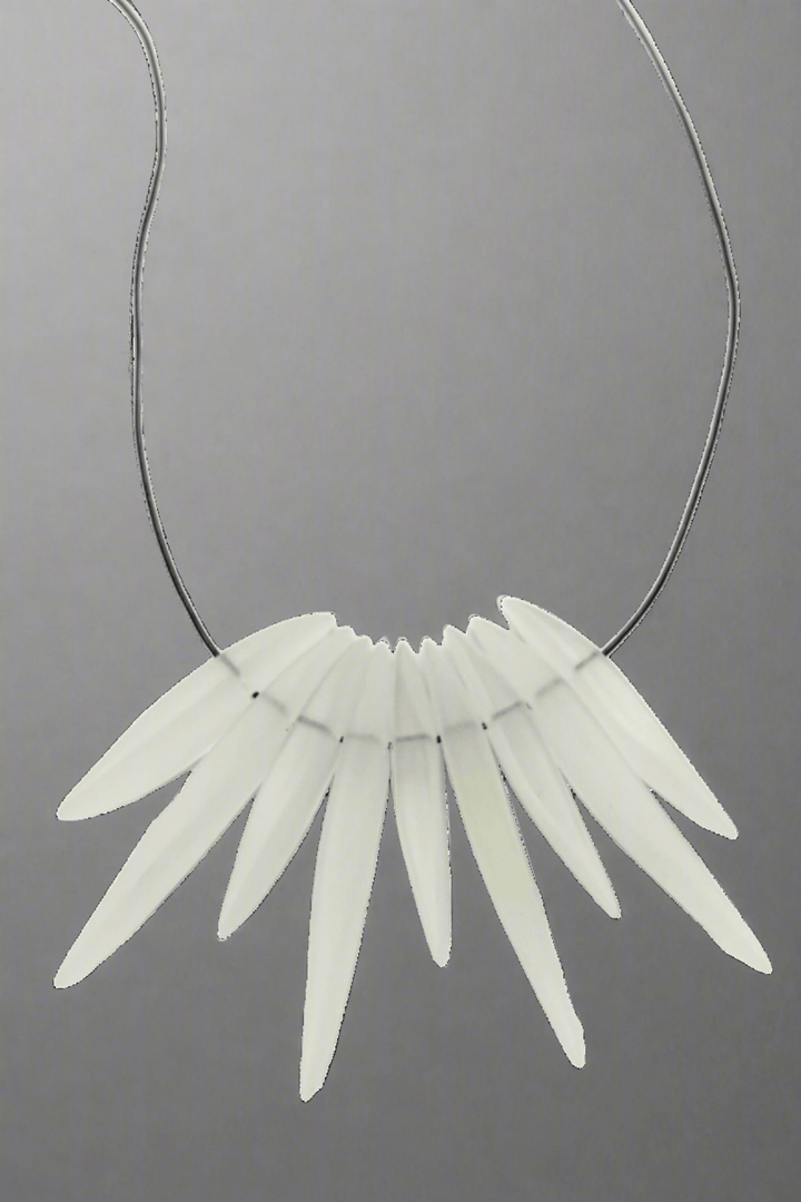 Xenia Translucent Alternating Spikes on Leather Cord Necklace