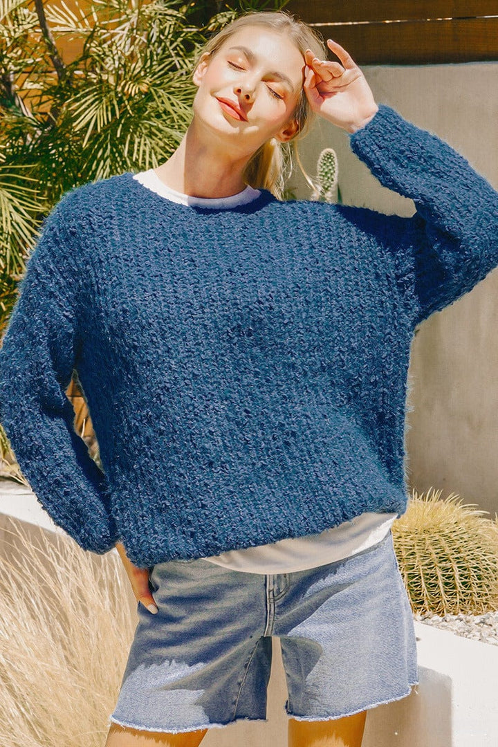 Zenana Brushed Round Neck Sweater