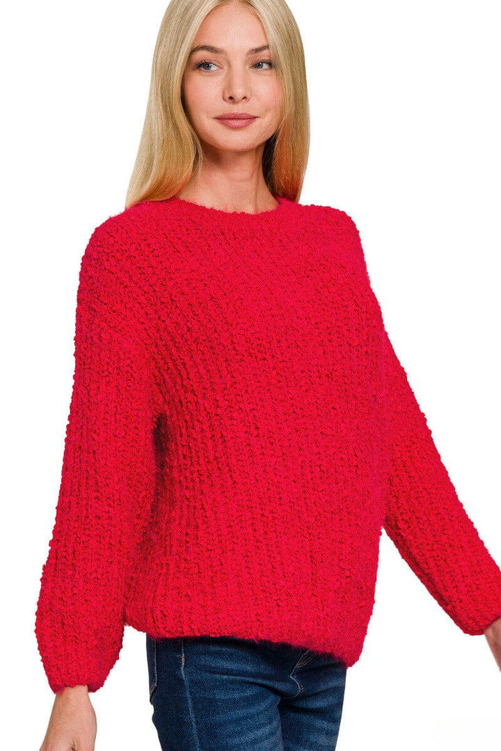 Zenana Brushed Round Neck Sweater