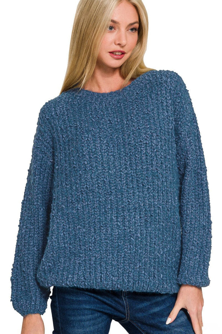 Zenana Brushed Round Neck Sweater