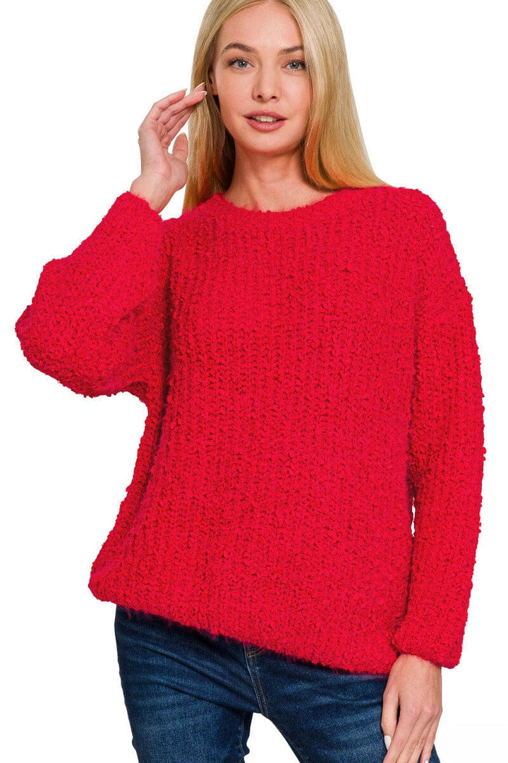 Zenana Brushed Round Neck Sweater