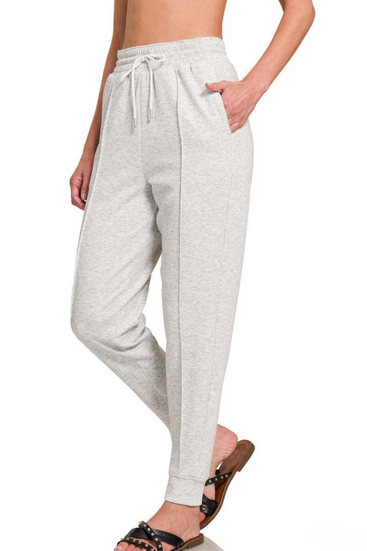 Zenana Scuba Drawstring Sweatpants with Pockets