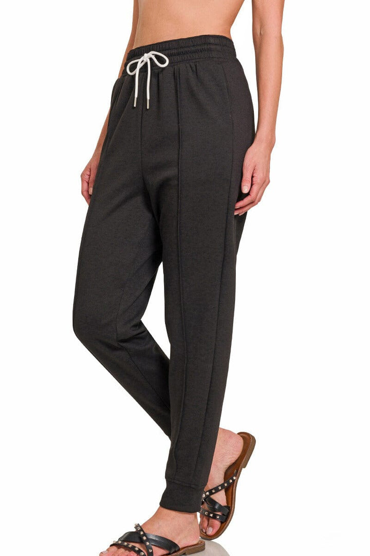 Zenana Scuba Drawstring Sweatpants with Pockets