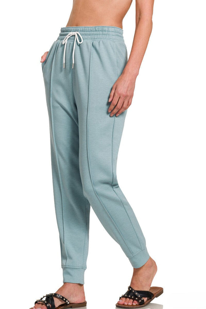 Zenana Scuba Drawstring Sweatpants with Pockets