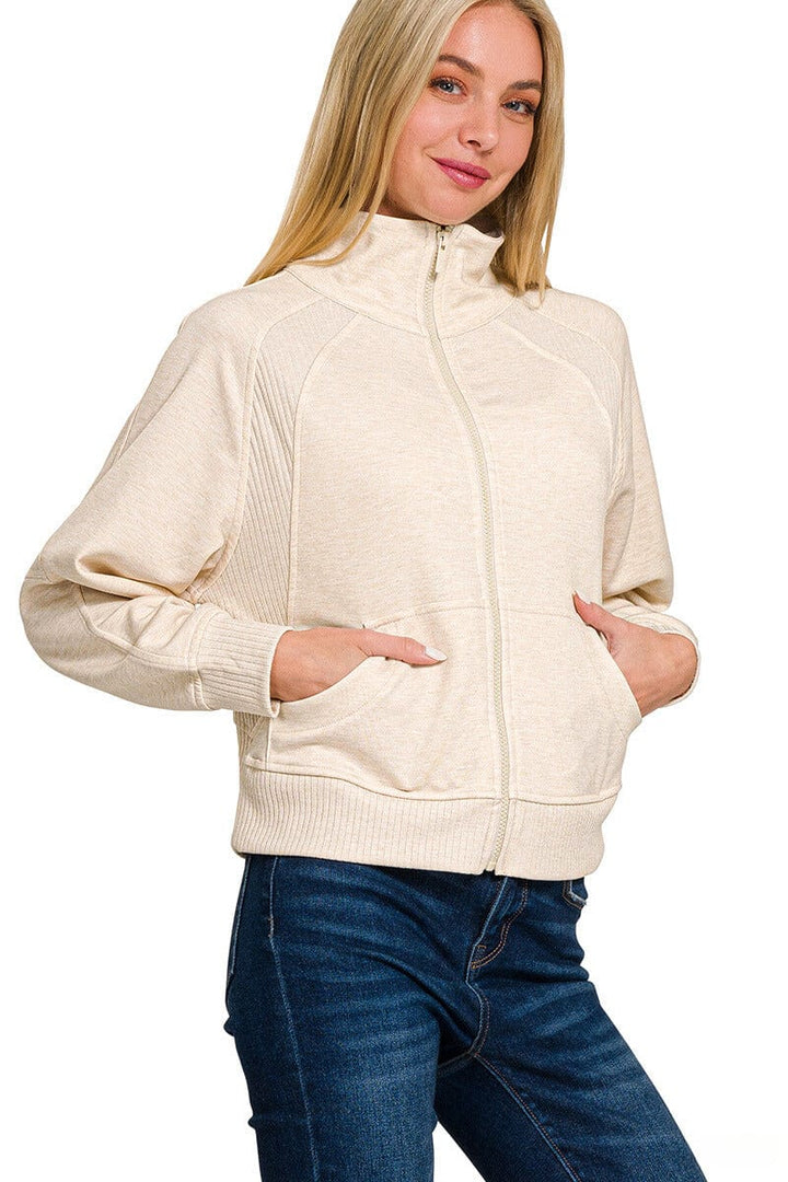 Zenana Soft Scuba Full Zip Jacket