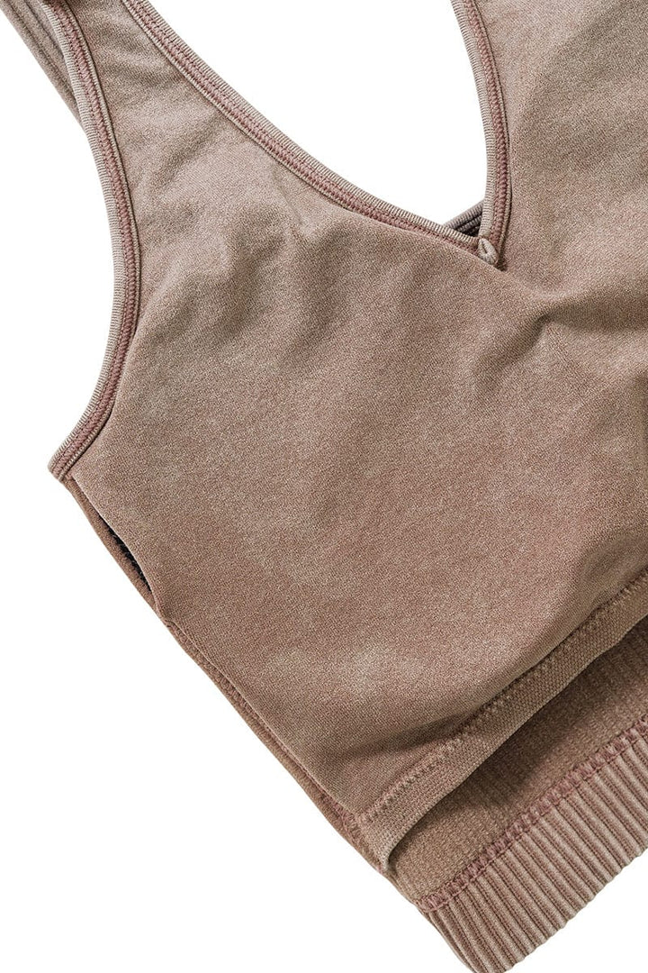 Zenana Washed Cropped Bra Padded Tank Top