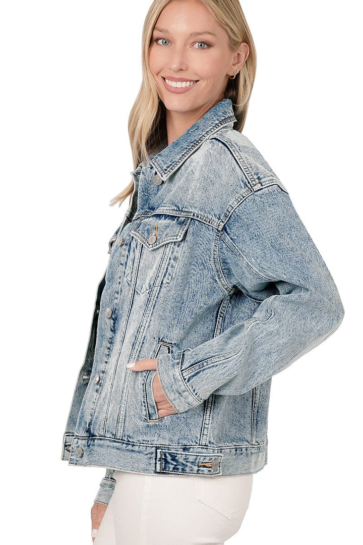 Zenana Washed Denim Jacket